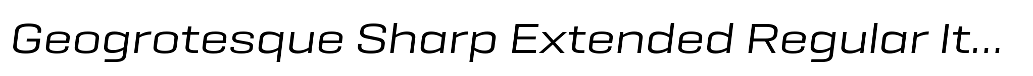 Geogrotesque Sharp Extended Regular Italic image
